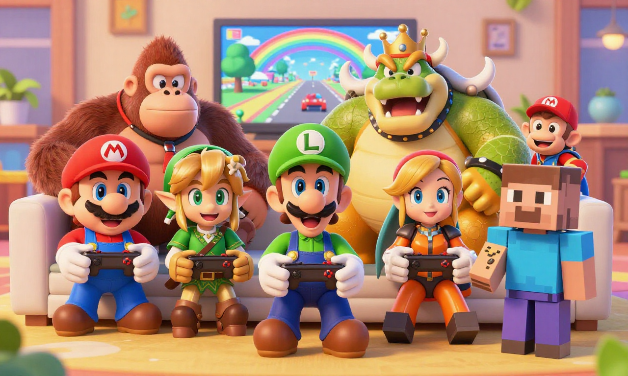Nintendo characters playing Mario Kart — spot the extra fingers